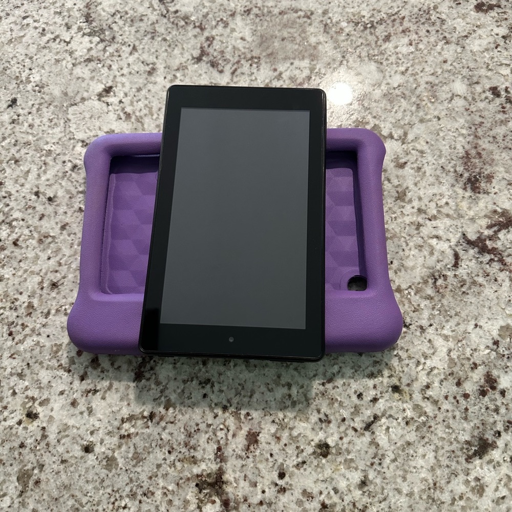Purple Amazon kids fire tablet